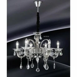 Luminaires Globo Lighting Suspension Globo DUNJA Chrome, Transparent, 6 lumières