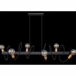 Lampes Dorées-Luminaires Globo Lighting Suspension Globo EDDY Noir, 6 lumières