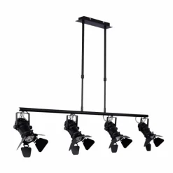 Lampes Industrielles-Luminaires Globo Lighting Suspension Globo EGON Noir, 4 lumières