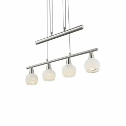 Luminaires Globo Lighting Suspension Globo Elliott LED Nickel mat, 4 lumières