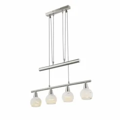 Luminaires Globo Lighting Suspension Globo Elliott LED Nickel mat, 4 lumières