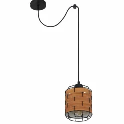 Style Boho-Chic-Luminaires Globo Lighting Suspension Globo ELMAR Noir, 1 lumière