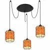 Style Boho-Chic-Luminaires Globo Lighting Suspension Globo ELMAR Noir, 3 lumières