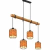 Style Boho-Chic-Luminaires Globo Lighting Suspension Globo ELMAR Noir, 4 lumières
