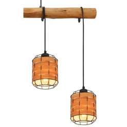 Style Boho-Chic-Luminaires Globo Lighting Suspension Globo ELMAR Noir, 4 lumières