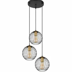 Luminaires Globo Lighting Suspension Globo EUSEBIUS Noir, 3 lumières* Suspensions