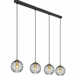 Luminaires Globo Lighting Suspension Globo EUSEBIUS Noir, 4 lumières* Suspensions