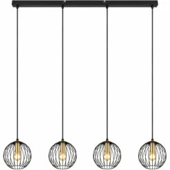 Luminaires Globo Lighting Suspension Globo EUSEBIUS Noir, 4 lumières* Suspensions