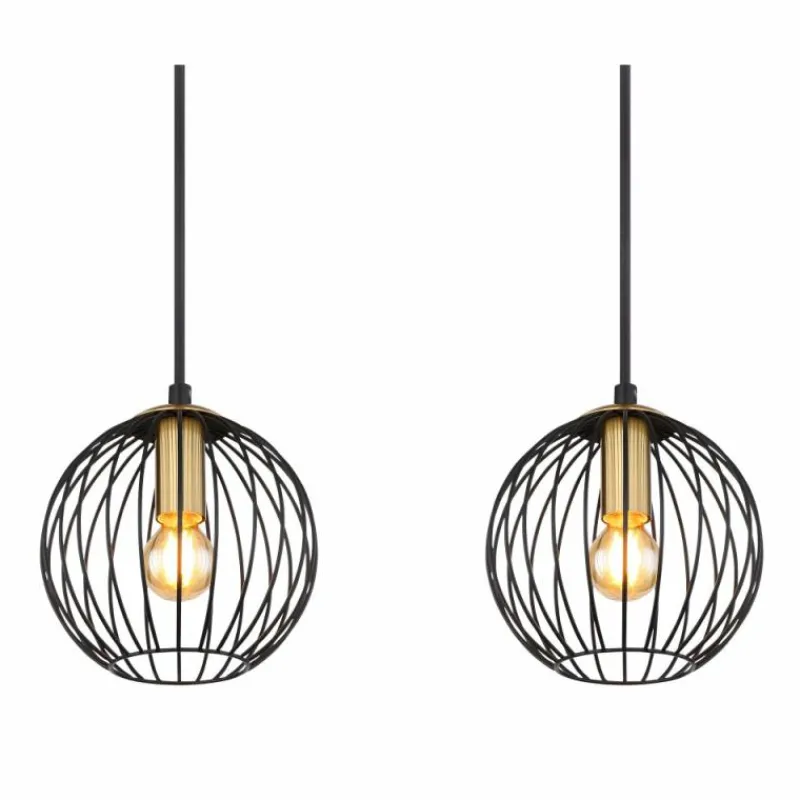 Luminaires Globo Lighting Suspension Globo EUSEBIUS Noir, 4 lumières* Suspensions