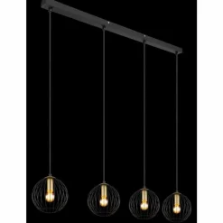 Luminaires Globo Lighting Suspension Globo EUSEBIUS Noir, 4 lumières* Suspensions