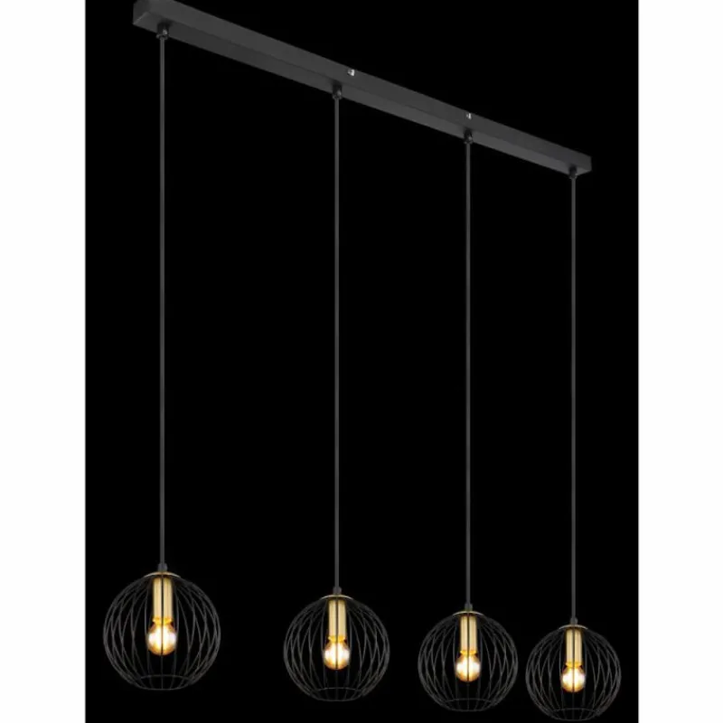 Luminaires Globo Lighting Suspension Globo EUSEBIUS Noir, 4 lumières* Suspensions