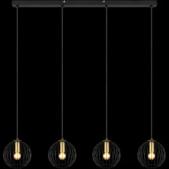 Luminaires Globo Lighting Suspension Globo EUSEBIUS Noir, 4 lumières* Suspensions