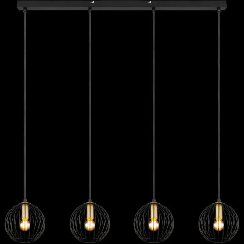 Luminaires Globo Lighting Suspension Globo EUSEBIUS Noir, 4 lumières* Suspensions