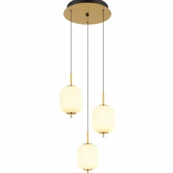 Luminaires Globo Lighting Suspension Globo EWALD LED Laiton, 3 lumières