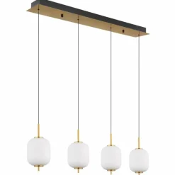 Luminaires Globo Lighting Suspension Globo EWALD LED Laiton, 4 lumières
