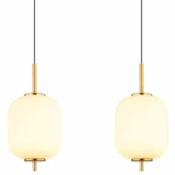 Luminaires Globo Lighting Suspension Globo EWALD LED Laiton, 4 lumières