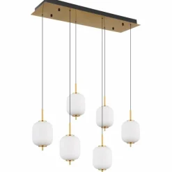Luminaires Globo Lighting Suspension Globo EWALD LED Laiton, 6 lumières