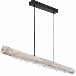 Lampes En Bois-Luminaires Globo Lighting Suspension Globo FELICITAS LED Bois clair, Noir, 2 lumières