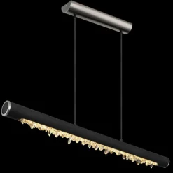 Lampes En Bois-Luminaires Globo Lighting Suspension Globo FELICITAS LED Nickel mat, Noir, 1 lumière