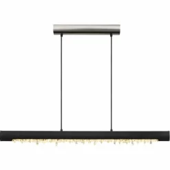 Lampes En Bois-Luminaires Globo Lighting Suspension Globo FELICITAS LED Nickel mat, Noir, 1 lumière