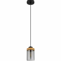 Suspension Verre Fumé-Luminaires Globo Lighting Suspension Globo FINCA Écru, Noir, 1 lumière