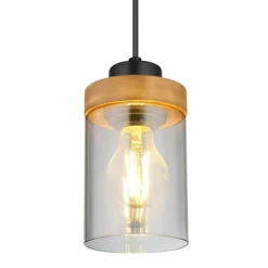 Suspension Verre Fumé-Luminaires Globo Lighting Suspension Globo FINCA Écru, Noir, 1 lumière