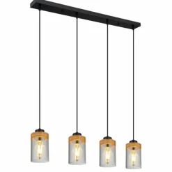 Suspension Verre Fumé-Luminaires Globo Lighting Suspension Globo FINCA Écru, Noir, 3 lumières