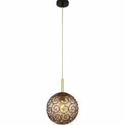 Suspension Verre Fumé-Luminaires Globo Lighting Suspension Globo FITZ Noir, 1 lumière