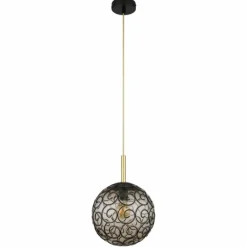 Suspension Verre Fumé-Luminaires Globo Lighting Suspension Globo FITZ Noir, 1 lumière