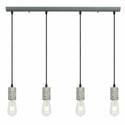 Lampes Vintages & Rétros-Luminaires Globo Lighting Suspension Globo FLECKI Gris, 4 lumières