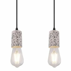 Lampes Vintages & Rétros-Luminaires Globo Lighting Suspension Globo FLECKI Gris, 4 lumières