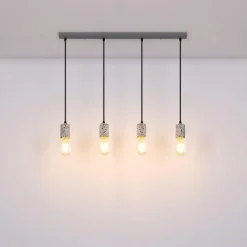 Lampes Vintages & Rétros-Luminaires Globo Lighting Suspension Globo FLECKI Gris, 4 lumières