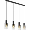 Suspension Verre Fumé-Luminaires Globo Lighting Suspension Globo FLORENTINA Noir, 4 lumières