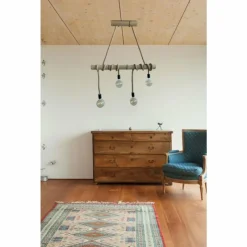 Style Boho-Chic-Luminaires Globo Lighting Suspension Globo FRAGNO Brun, Noir, 4 lumières