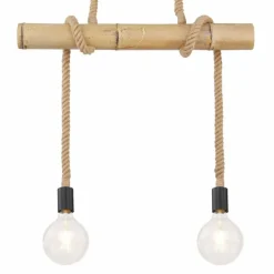 Lampes En Tissu-Luminaires Globo Lighting Suspension Globo FRAGNO Noir, 2 lumières