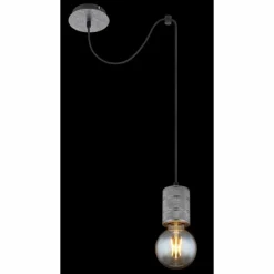 Luminaires Globo Lighting Suspension Globo FREDDY Argent Oxydé, 1 lumière* Suspensions