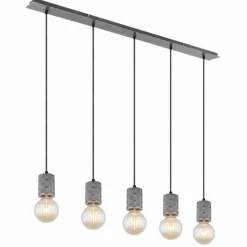 Luminaires Globo Lighting Suspension Globo FREDDY Argent Oxydé, 5 lumières* Suspensions