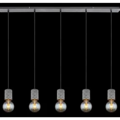Luminaires Globo Lighting Suspension Globo FREDDY Argent Oxydé, 5 lumières* Suspensions