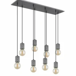 Luminaires Globo Lighting Suspension Globo FREDDY Argent Oxydé, 8 lumières* Suspensions
