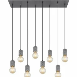Luminaires Globo Lighting Suspension Globo FREDDY Argent Oxydé, 8 lumières* Suspensions
