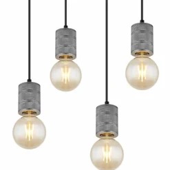 Luminaires Globo Lighting Suspension Globo FREDDY Argent Oxydé, 8 lumières* Suspensions