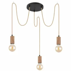 Luminaires Scandinaves-Luminaires Globo Lighting Suspension Globo FRIDA Brun, Noir, 3 lumières