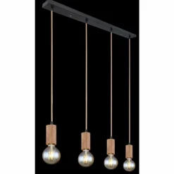 Luminaires Scandinaves-Luminaires Globo Lighting Suspension Globo FRIDA Brun, Noir, 4 lumières