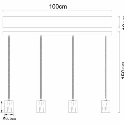 Luminaires Scandinaves-Luminaires Globo Lighting Suspension Globo FRIDA Brun, Noir, 4 lumières