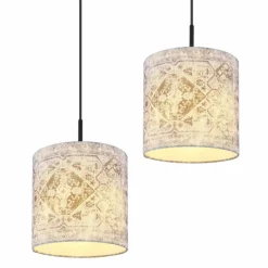 Lampes En Tissu-Luminaires Globo Lighting Suspension Globo GABRIELE Noir, 4 lumières