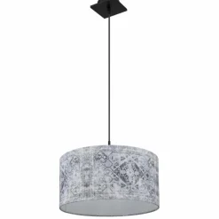Lampes En Tissu-Luminaires Globo Lighting Suspension Globo GABRIELE Noir, 1 lumière