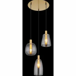 Luminaires Globo Lighting Suspension Globo GARRI Laiton, 3 lumières