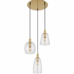 Luminaires Globo Lighting Suspension Globo GARRI Laiton, 3 lumières