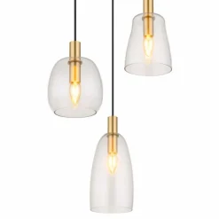 Luminaires Globo Lighting Suspension Globo GARRI Laiton, 3 lumières