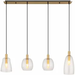 Luminaires Globo Lighting Suspension Globo GARRI Laiton, 4 lumières